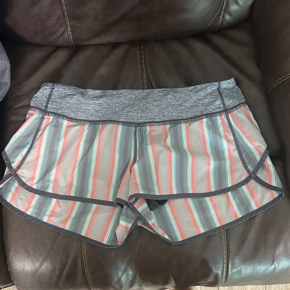 Striped Gray and Pink Women's Shorts